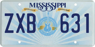 MS license plate ZXB631