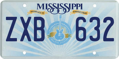MS license plate ZXB632