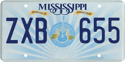 MS license plate ZXB655