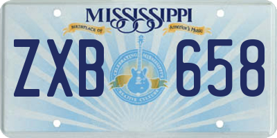MS license plate ZXB658
