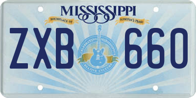 MS license plate ZXB660