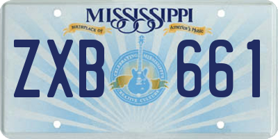 MS license plate ZXB661