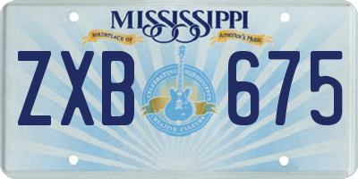 MS license plate ZXB675