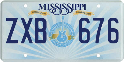 MS license plate ZXB676