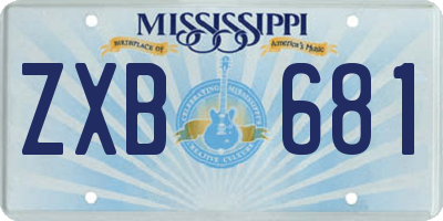 MS license plate ZXB681