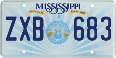 MS license plate ZXB683