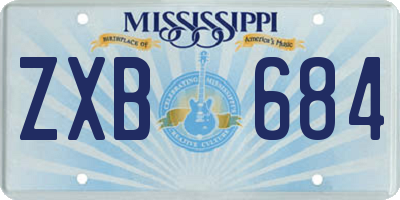MS license plate ZXB684