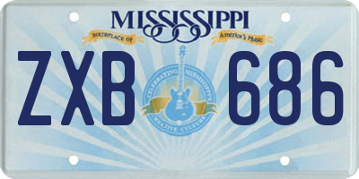 MS license plate ZXB686