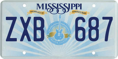 MS license plate ZXB687