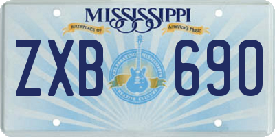 MS license plate ZXB690