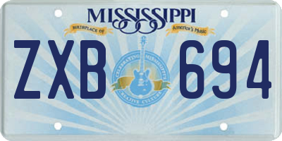 MS license plate ZXB694