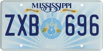 MS license plate ZXB696
