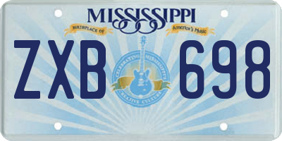 MS license plate ZXB698