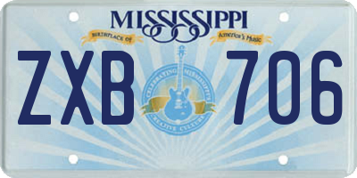 MS license plate ZXB706
