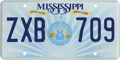 MS license plate ZXB709