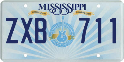 MS license plate ZXB711