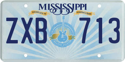MS license plate ZXB713