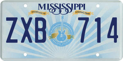 MS license plate ZXB714