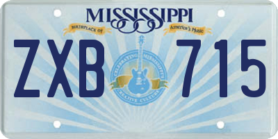 MS license plate ZXB715