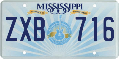 MS license plate ZXB716