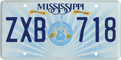 MS license plate ZXB718