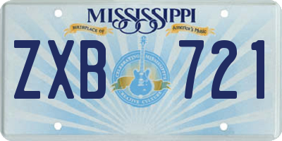 MS license plate ZXB721