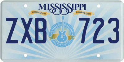 MS license plate ZXB723