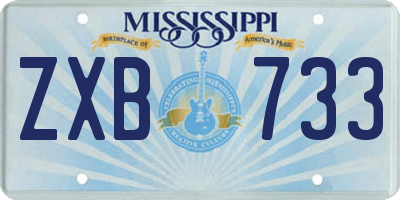 MS license plate ZXB733