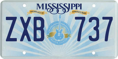 MS license plate ZXB737