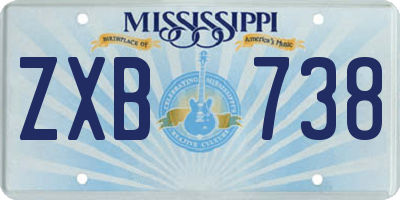 MS license plate ZXB738