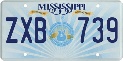 MS license plate ZXB739