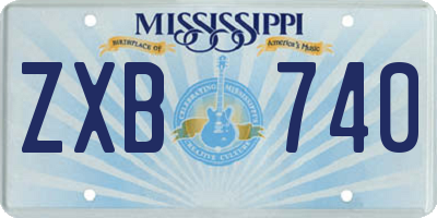 MS license plate ZXB740