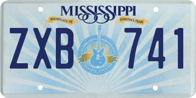 MS license plate ZXB741