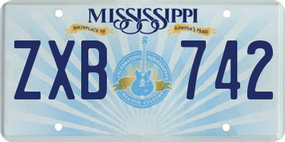 MS license plate ZXB742