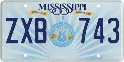 MS license plate ZXB743
