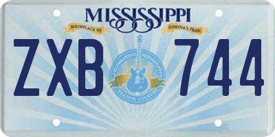 MS license plate ZXB744