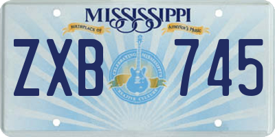 MS license plate ZXB745