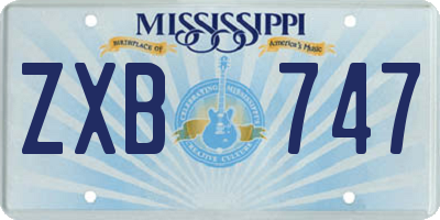 MS license plate ZXB747