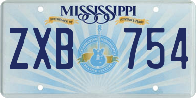 MS license plate ZXB754