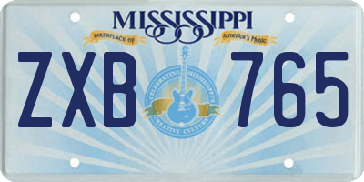 MS license plate ZXB765