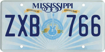 MS license plate ZXB766