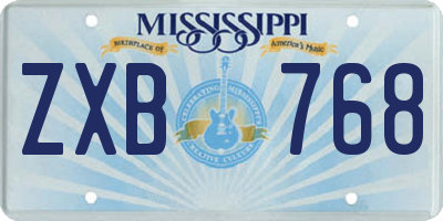 MS license plate ZXB768