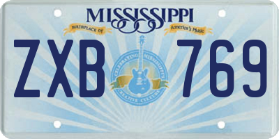MS license plate ZXB769