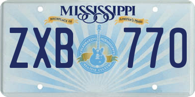 MS license plate ZXB770