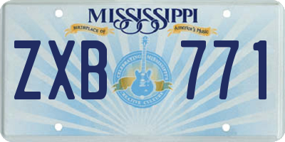 MS license plate ZXB771