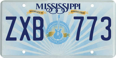 MS license plate ZXB773