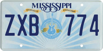 MS license plate ZXB774