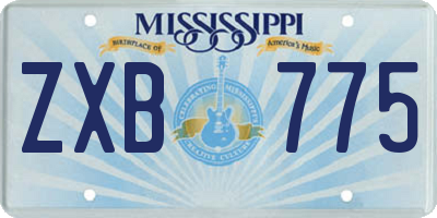 MS license plate ZXB775