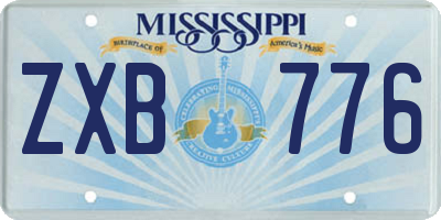 MS license plate ZXB776