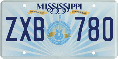 MS license plate ZXB780